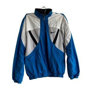 Women's Nike track running vintage zip up jacket in color blue‎ and gray size S
